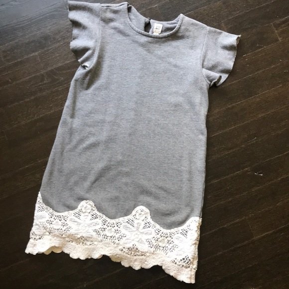 GAP Other - Gap grey french terry lace bottom dress EUC